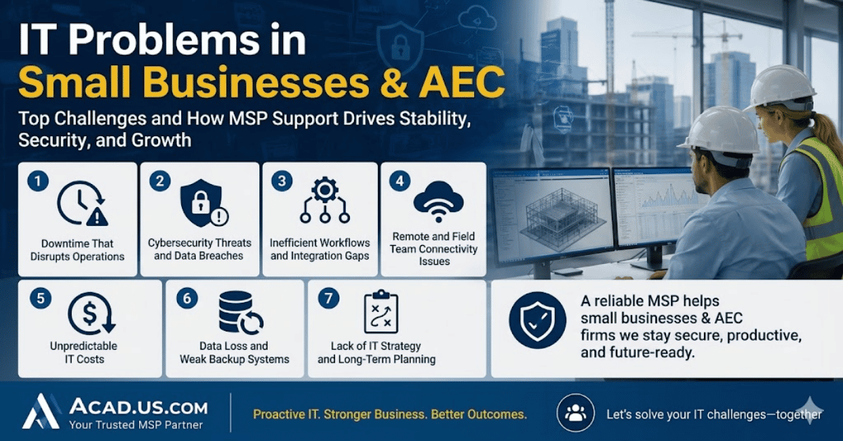 7 Common IT Problems in Small Businesses & AEC (and How to Avoid Them Before They Cost You)